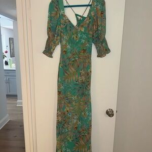 Floral Green Maxi Dress